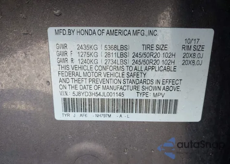 2018 Acura Mdx Technology Package Acurawatch Plus Pkg из США, поврежденный, VIN 5J8YD3H54JL001145